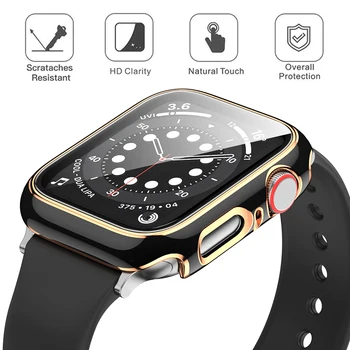 Ceas de caz pentru Apple watch 45mm 41mm 44mm 42mm 40mm 38mm coajă de Protecție+sticla pentru iwatch seria 8 7 6 5 4 3 SE Anti-drop caz