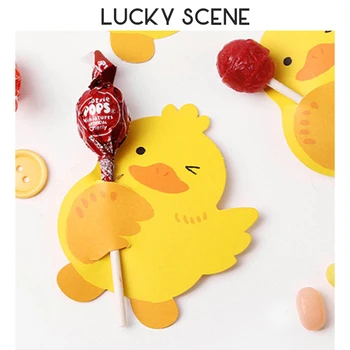 10buc Animale Mici Lollipop Hârtie Decorativă Card de Ziua copilului Urs Brun de BRICOLAJ Decorative Card S01388
