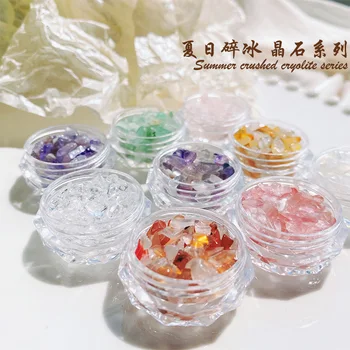 Neregulate Zdrobit Pietre de Cristal Design Multi-Culori Nail Art Strasuri Unghii Naturale Cristale Pentru Unghii DIY Mini Pietre