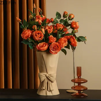Creative Vaza Ceramica Artizanat, Decorațiuni Handmade Arc Mana Buchet Vaza Casa Moderna Aranjament De Flori Decor