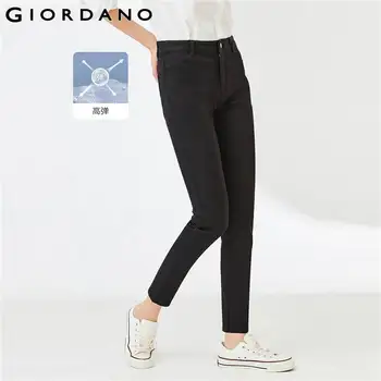 Giordano Femei Pantaloni Elastic de Înaltă talie Pantaloni Slim Zip Zbura Slim Monofazate Colr Muli-Buzunar Pantaloni 05411084