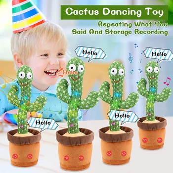 Talking Cactus Jucărie 120 De Melodii Repet Vorbesc De Înregistrare Canta Dance Electronic Jucarie De Plus Baby Doll Copii De Învățământ Cadou