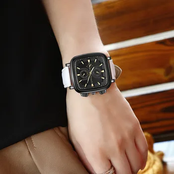 Bărbați ceas sport fashion square dial masculin feminin de lux high-end de brand de ceas de mână retro din piele dating ceas
