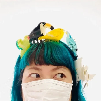 HANGZHI Retro Papagal Prindere Ac de păr franceză Creative Pasăre Acetat de Coada de Rechin de Păr Gheare pentru Femei Fete 2023 Noi Pălării Cadouri