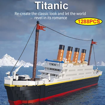 Titanic RMS Vapor de Croazieră Navă Romantism Blocuri 3D 1288PCS Asambla Cărămizi Model Educațional Jucarii si Cadouri Pentru Copii Prieten