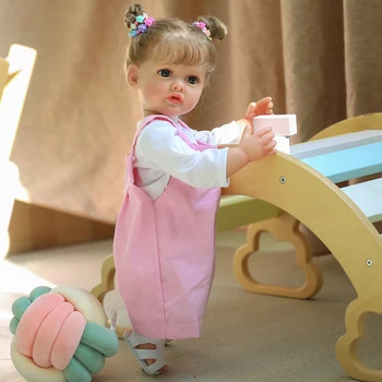 55cm Renăscut pat 3D Piele Moale de Silicon Baby Doll Pretinde Joc Realist Baby Doll Potoli setea Jucării Kituri cu biberon Suzeta