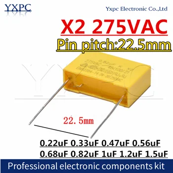 10buc 22.5 MM X2 Polipropilena film condensator 275VAC 275V 330NF 470NF 0,22 uF 0.33 0.47 uF uF de 0,56 0,68 uF uF 0.82 uF 1uF 1.2 1,5 uF uF