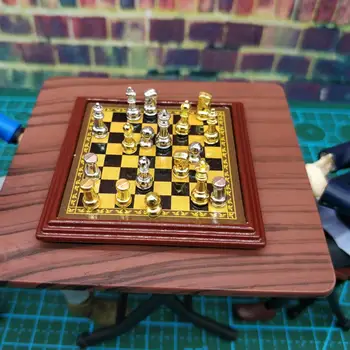 Amuzant Miniatură Șah Delicat cu lățimea de 5 cm in Miniatura Șah Set 1 Set casă de Păpuși în Miniatură Șah