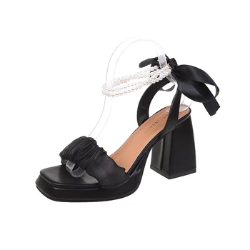 Platforma Mary Janes Femei Lolita Pantofi Cu Tocuri Înalte, Pantofi De Partid 2022 Sandale De Vara Noi Marca Perla Indesata Pompe Doamnelor Zapatos