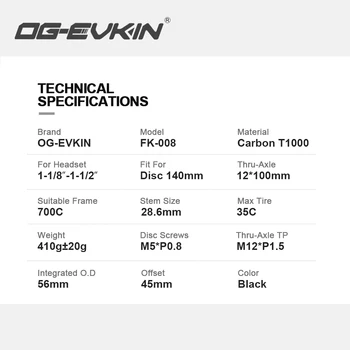 OG-EVKIN FK-008 Carbon Disc Pietriș Furculita 700*35C 12x100 Thru-Axle de Cyclocross/Drum pietruit Cadru de Biciclete Ascunse Cablu Plat Muntele
