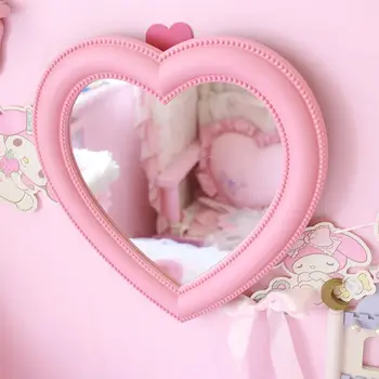 Dragoste roz în formă de Inimă, Oglinda Cosmetica Machiaj Agățat de Perete Oglinzi Pentru Fete