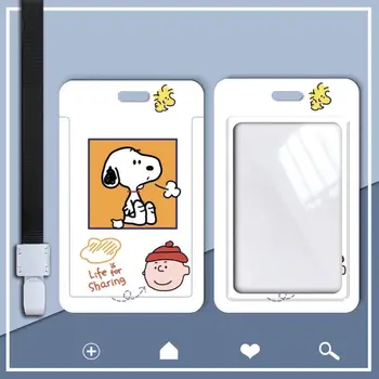 Kawaii Snoopy Desene Animate Carte De Identitate A Titularului Breloc Panglică Telefon Mobil Curea Super Drăguț Adorabil Pandantiv Poseta De Monede Card Bus Stand