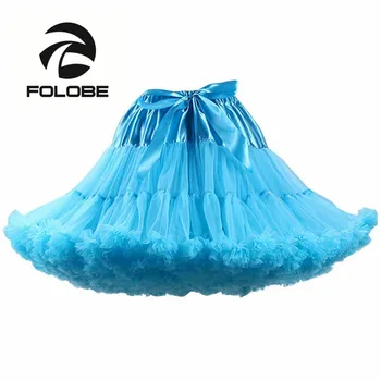 FOLOBE Fusta de Balet Cer Albastru Tul Tutu Fusta Rochie de Bal pentru Femei Performanță Etapă Adult Fusta de Balet Faldas Fusta TT004