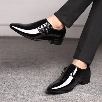 Idopy Oameni de Afaceri Oxford Pantofi de Piele Moale Birou Nunta Subliniat in Picioare de Cauciuc Formale Rochie Pantofi Pentru bărbați