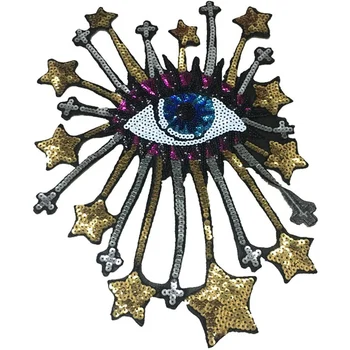 Big Eye Patch-uri de Fier pe Sequin Patch-uri de Aur Stele Mici Ocular Patch-uri DIY Aplicatii Craft Accesorii de Cusut Decor