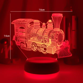 Tren 3D USB Lampa Touch de la Distanță de Crăciun Cadou de Anul Nou Dormitor Birou Alături de Constantin CONDUS de Dormit Noutate Tren cu Aburi Lumina de Noapte