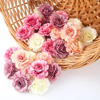 10buc Flori Artificiale Simplu 5cm Silk Rose Flori False Cap Petrecere de Nunta Decor Acasă DIY Mariage Cameră de Anul Nou 2022 Decor