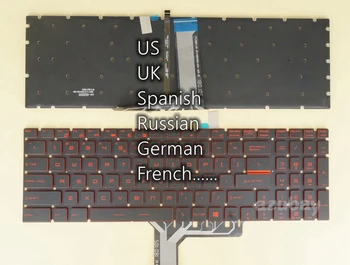 NE-a UNIT spaniolă germană rusă franceză Tastatura Pentru ASUS GL62 GL62M GL72 GL72M 7RDX 7REX 7RC, GV72VR GV62VR 7RF, V143422KK1 cu iluminare din spate